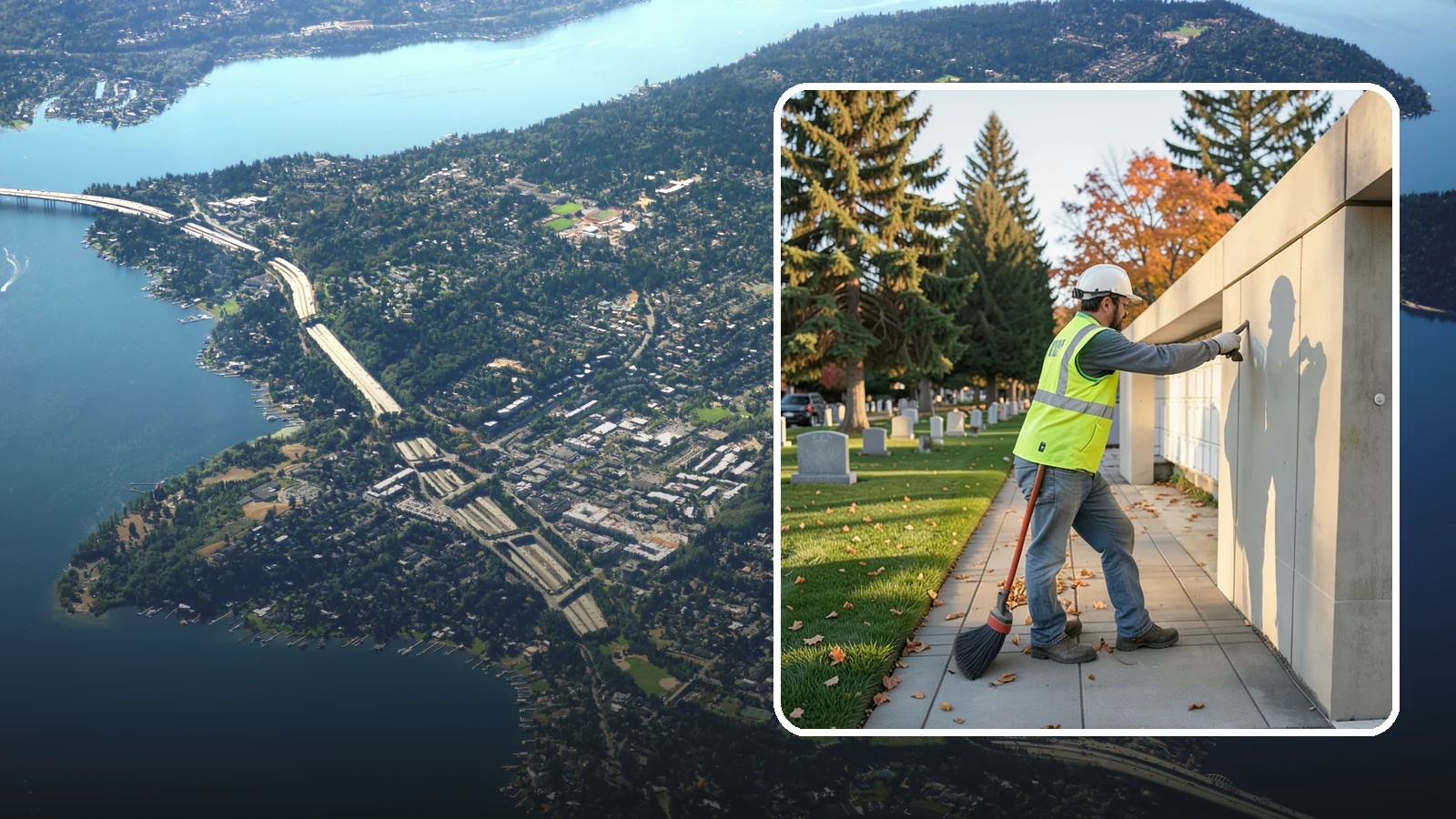 Columbarium Cleaning in Mercer Island, King County, WA - Careful cleaning and upkeep of columbaria and niche walls at Western Washington cemeteries and memorial parks.