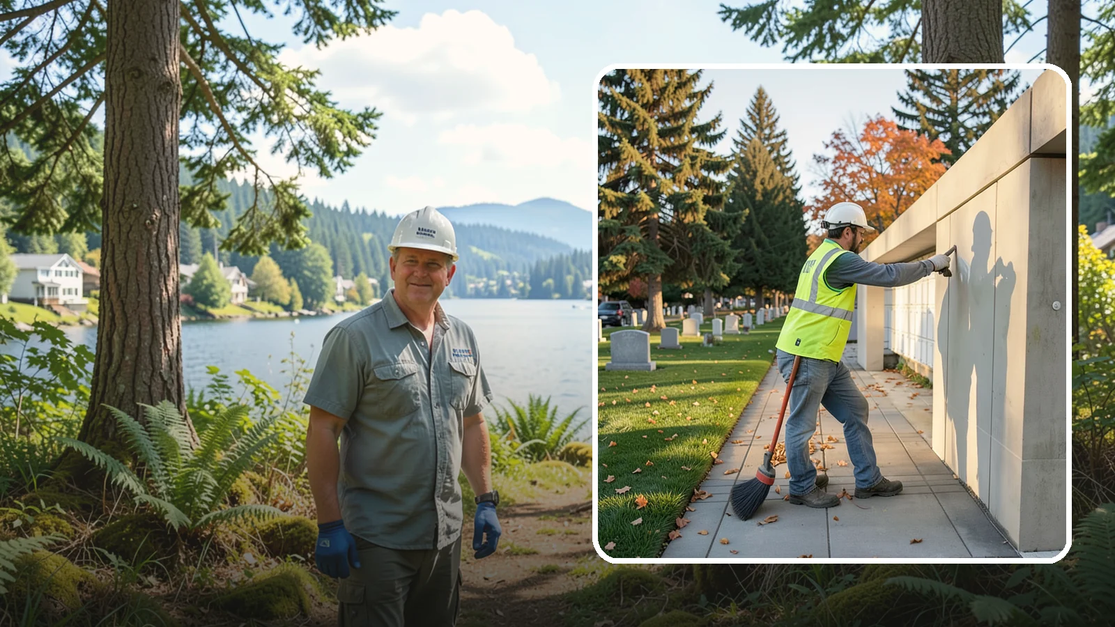 Columbarium Cleaning in Milton, King County, WA - Careful cleaning and upkeep of columbaria and niche walls at Western Washington cemeteries and memorial parks.