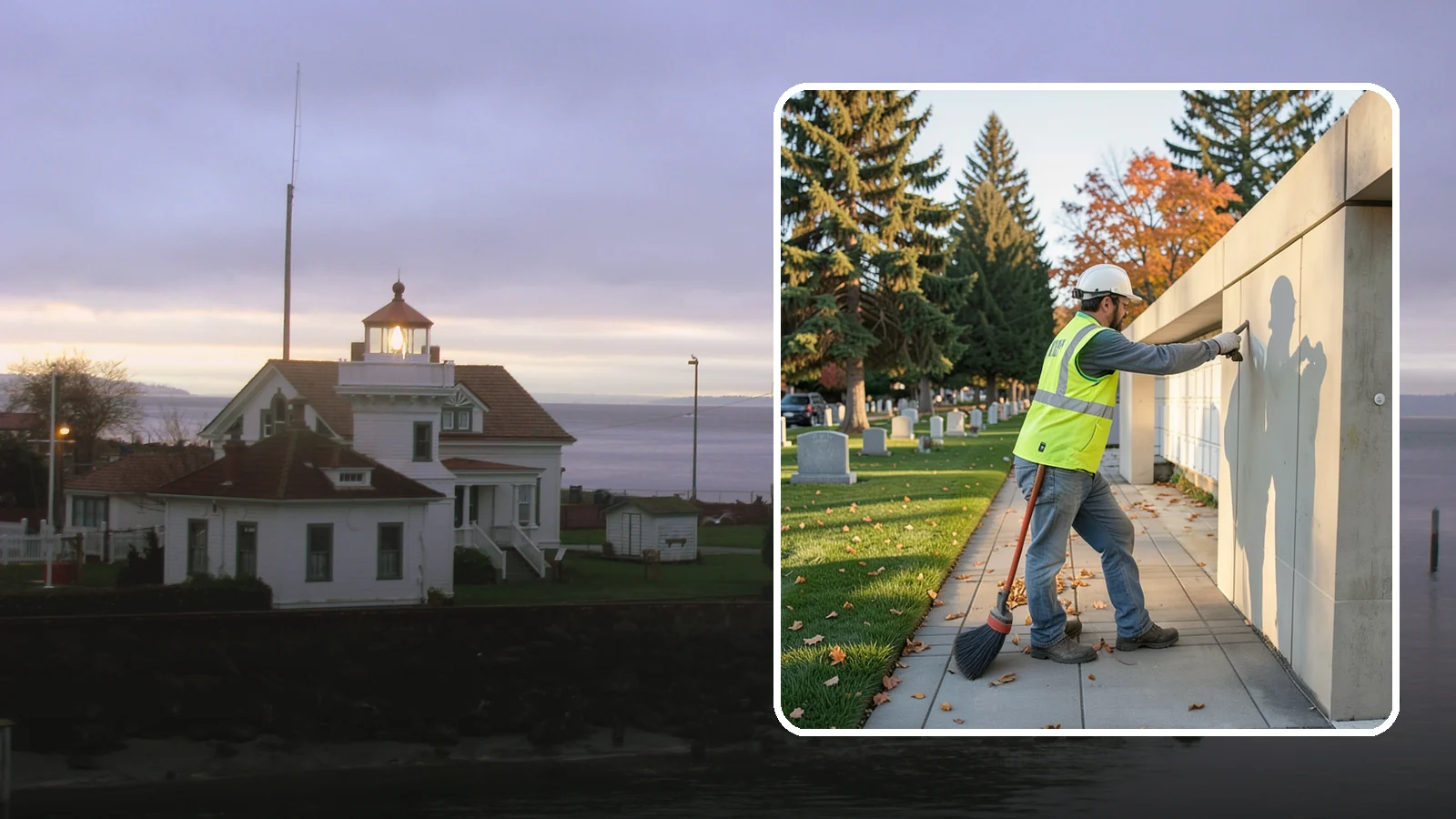 Columbarium Cleaning in Mukilteo, Snohomish County, WA - Careful cleaning and upkeep of columbaria and niche walls at Western Washington cemeteries and memorial parks.