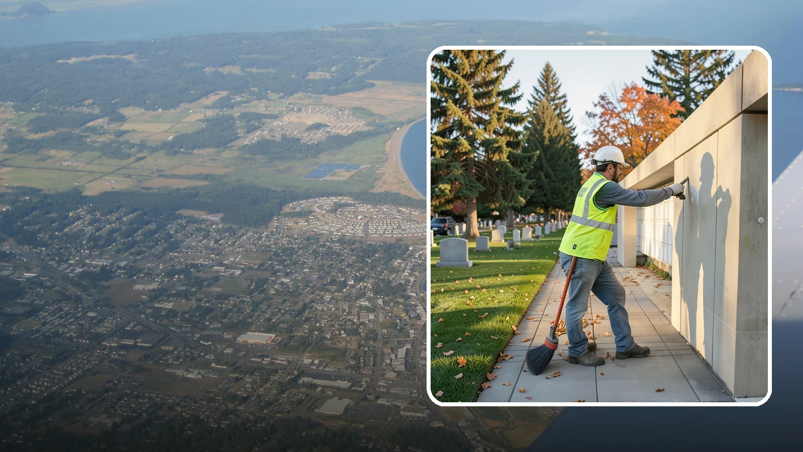 Columbarium Cleaning in Oak Harbor, Island County, WA - Careful cleaning and upkeep of columbaria and niche walls at Western Washington cemeteries and memorial parks.