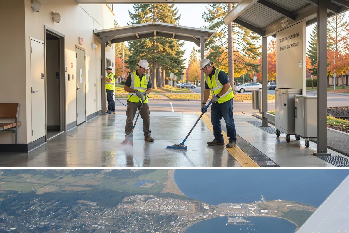 Columbarium Cleaning in Oak Harbor, Island County, WA - Cleaning is best scheduled in dry weather so panels and sealants cure and dry properly.