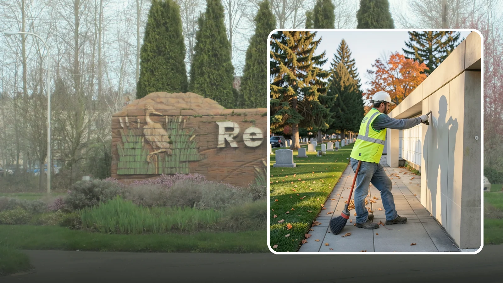 Columbarium Cleaning in Renton, King County, WA - Careful cleaning and upkeep of columbaria and niche walls at Western Washington cemeteries and memorial parks.