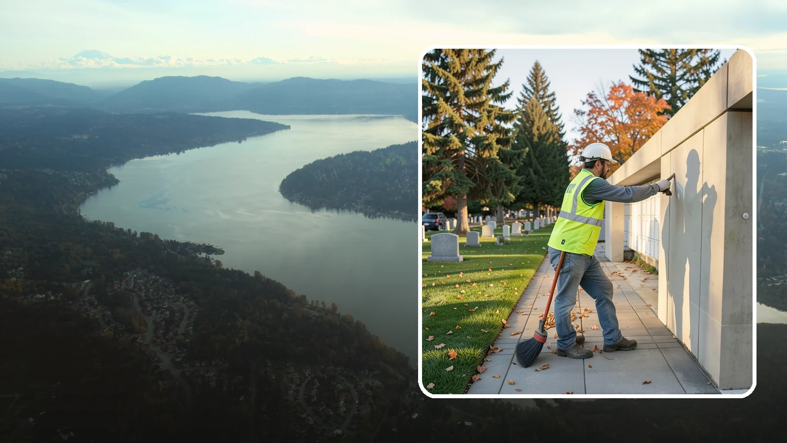 Columbarium Cleaning in Sammamish, King County, WA - Careful cleaning and upkeep of columbaria and niche walls at Western Washington cemeteries and memorial parks.