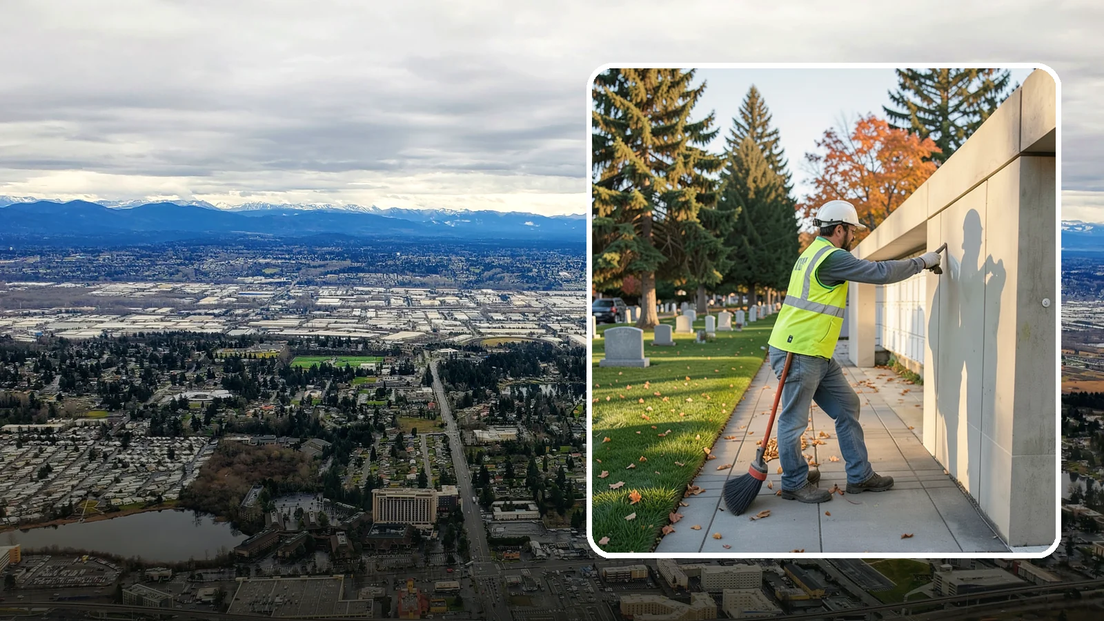 Columbarium Cleaning in SeaTac, King County, WA - Careful cleaning and upkeep of columbaria and niche walls at Western Washington cemeteries and memorial parks.