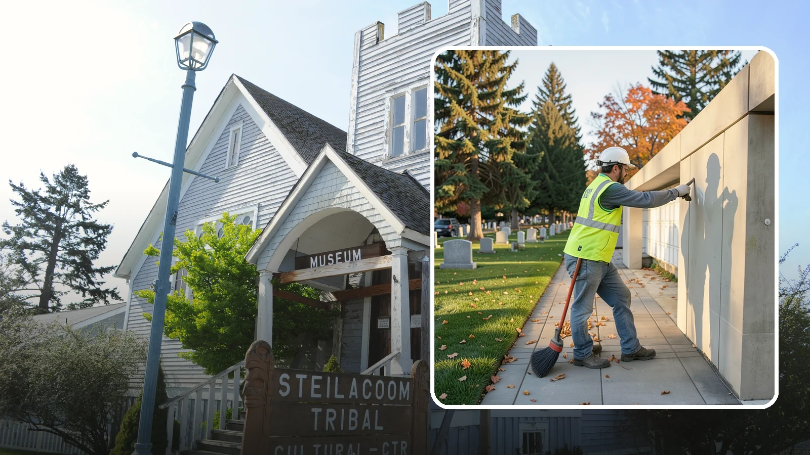 Columbarium Cleaning in Steilacoom, Pierce County, WA - Careful cleaning and upkeep of columbaria and niche walls at Western Washington cemeteries and memorial parks.