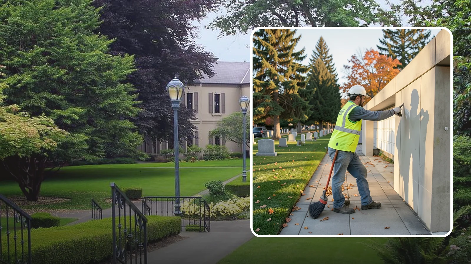 Columbarium Cleaning in Woodinville, King County, WA - Careful cleaning and upkeep of columbaria and niche walls at Western Washington cemeteries and memorial parks.