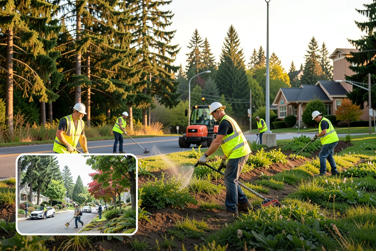 Community Garden Maintenance in Beaux Arts Village, King County, WA - Well-kept common areas that support volunteer gardeners