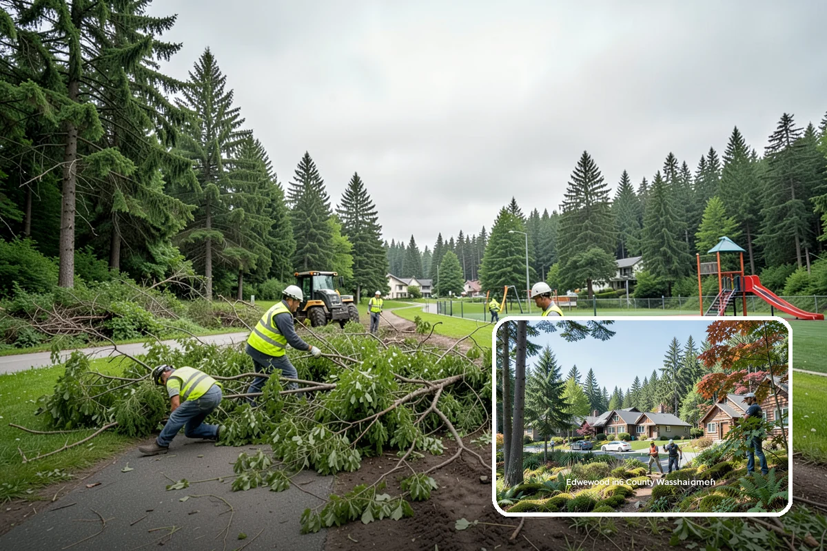 Community Garden Maintenance in Edgewood, Pierce County, WA - Well-kept common areas that support volunteer gardeners