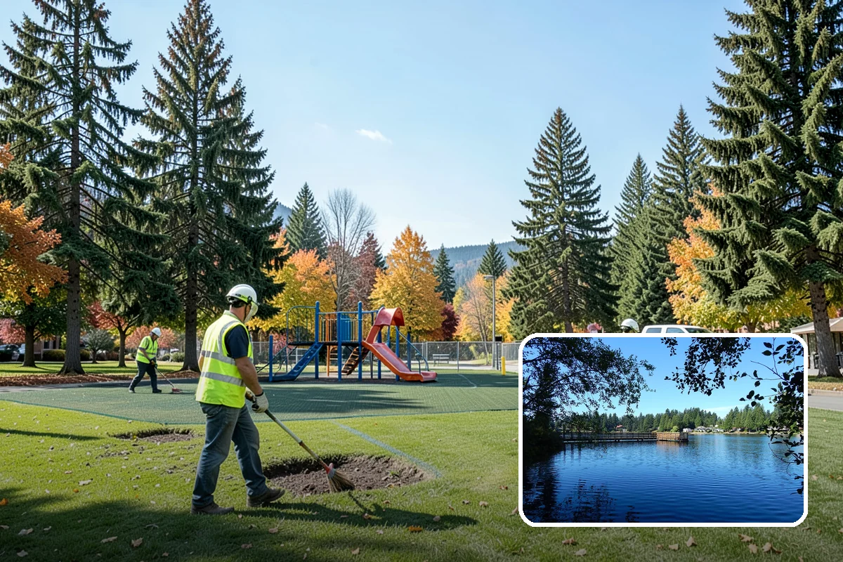 Community Garden Maintenance in Federal Way, King County, WA - Well-kept common areas that support volunteer gardeners