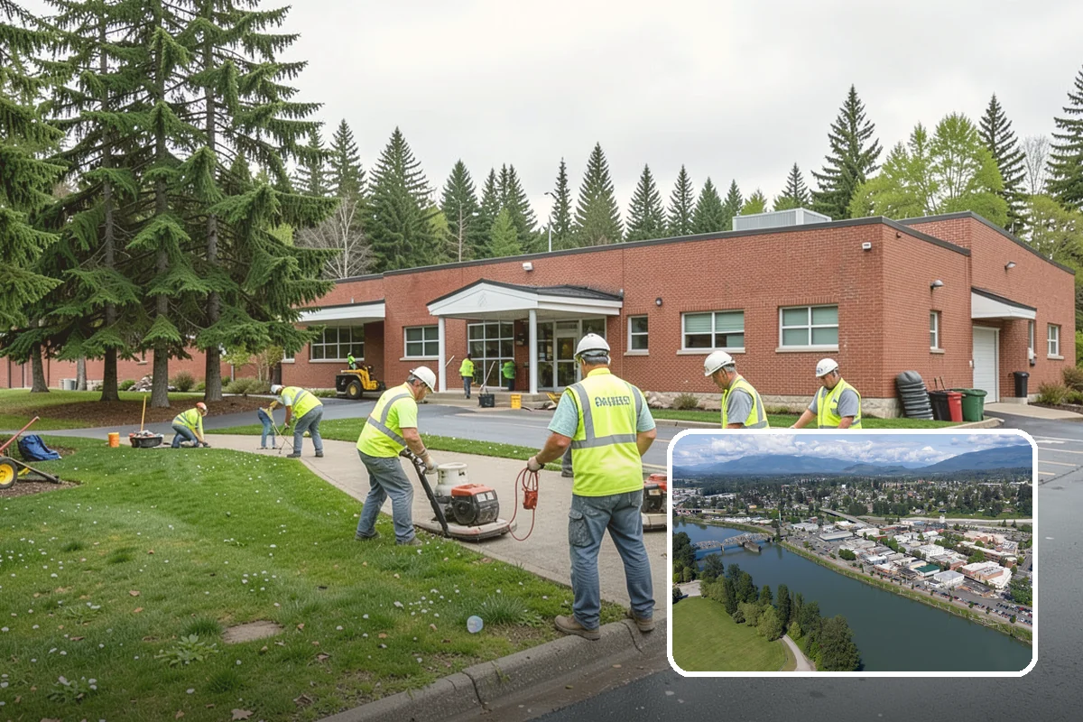Community Garden Maintenance in Mount Vernon, Skagit County, WA - Well-kept common areas that support volunteer gardeners