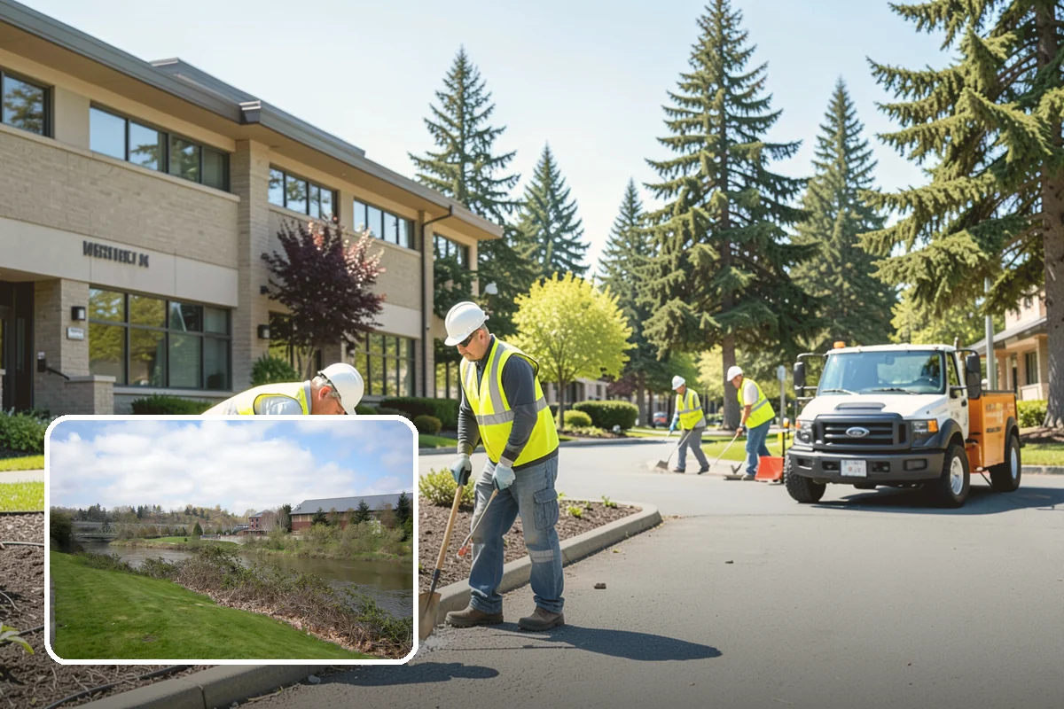 Community Garden Maintenance in Tukwila, King County, WA - Well-kept common areas that support volunteer gardeners