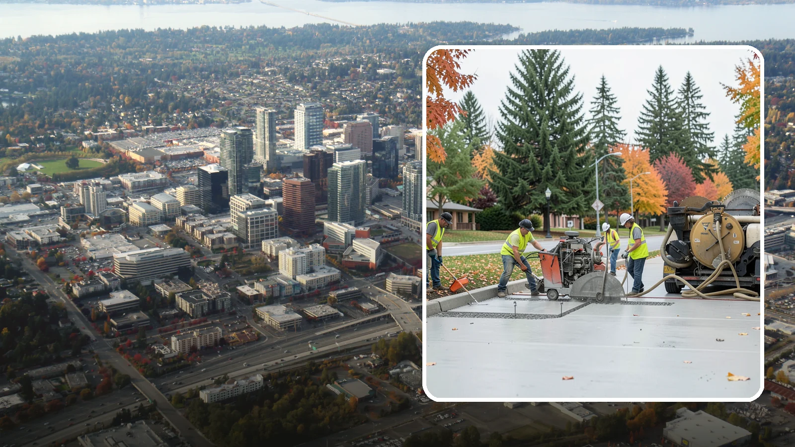 Concrete Cutting in Bellevue, King County, WA - Precision saw-cutting and core drilling of concrete for utility access, repairs, and demolition prep.