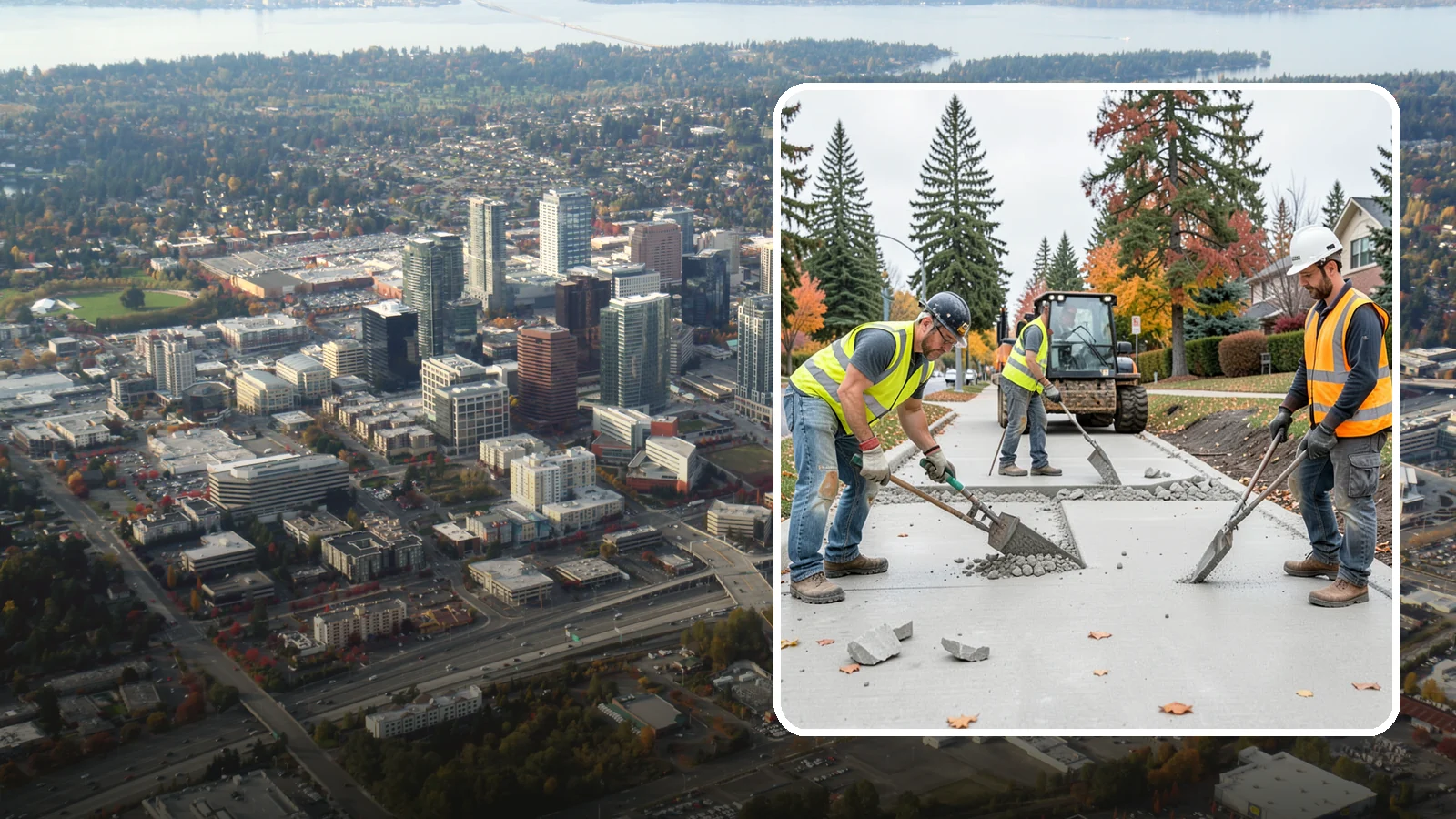 Concrete Demolition in Bellevue, King County, WA - Selective concrete demolition and removal that clears the way for reconstruction and utility work.