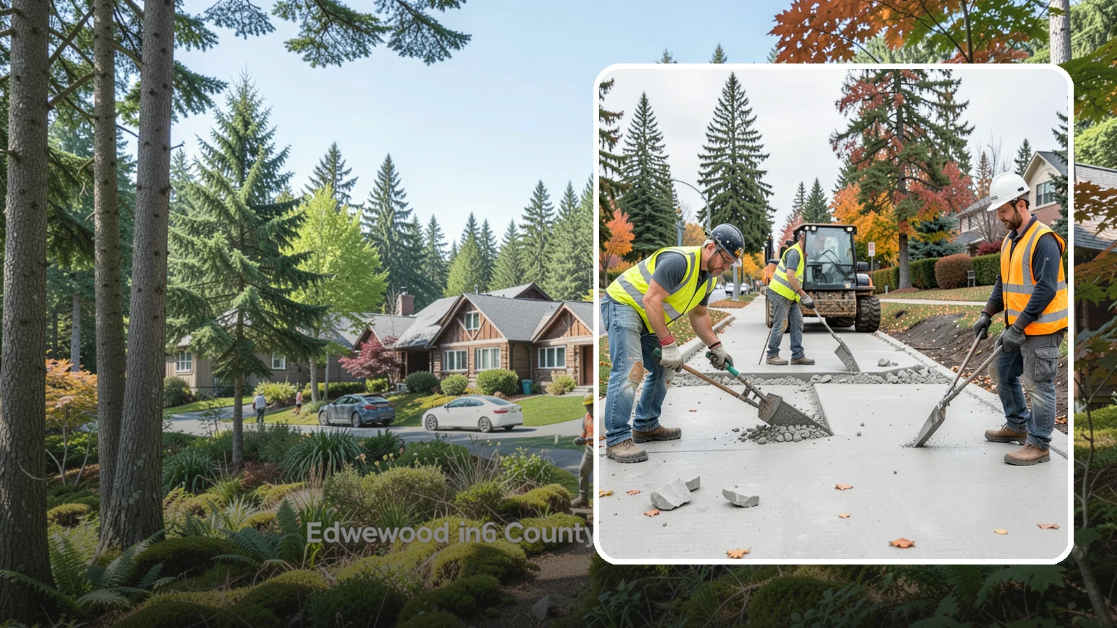 Concrete Demolition in Edgewood, Pierce County, WA - Selective concrete demolition and removal that clears the way for reconstruction and utility work.