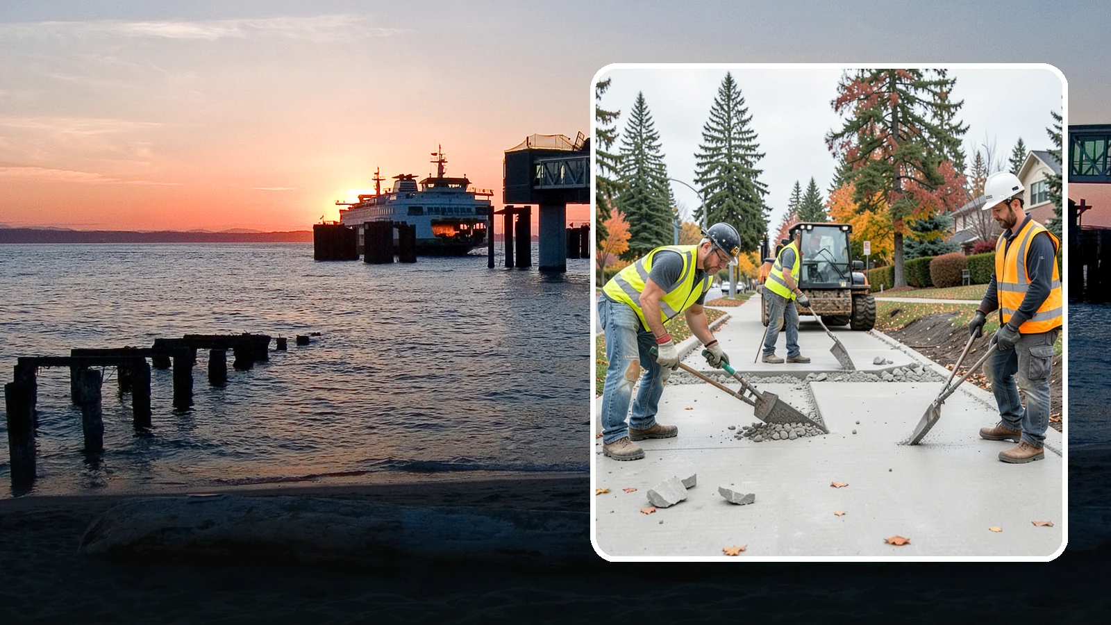 Concrete Demolition in Edmonds, Snohomish County, WA - Selective concrete demolition and removal that clears the way for reconstruction and utility work.