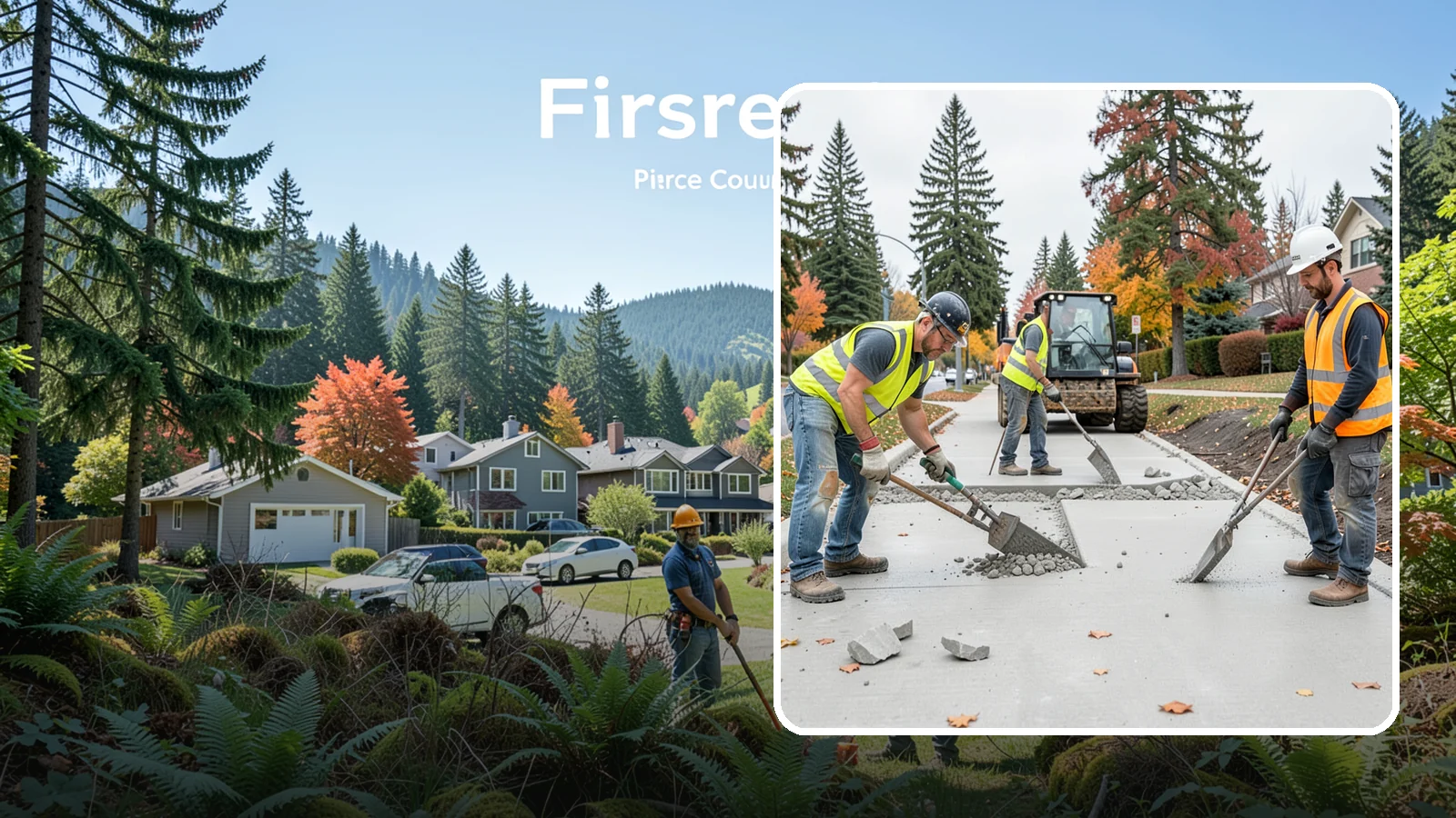 Concrete Demolition in Fircrest, Pierce County, WA - Selective concrete demolition and removal that clears the way for reconstruction and utility work.