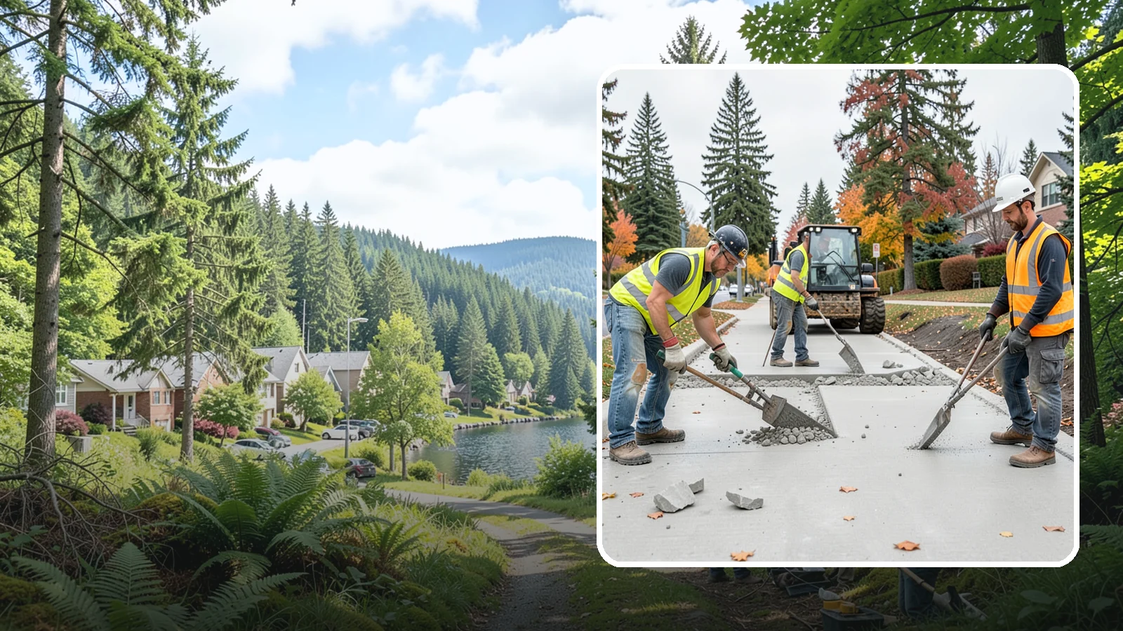 Concrete Demolition in Lake Forest Park, King County, WA - Selective concrete demolition and removal that clears the way for reconstruction and utility work.