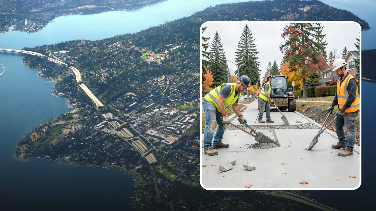 Concrete Demolition in Mercer Island, King County, WA - Selective concrete demolition and removal that clears the way for reconstruction and utility work.