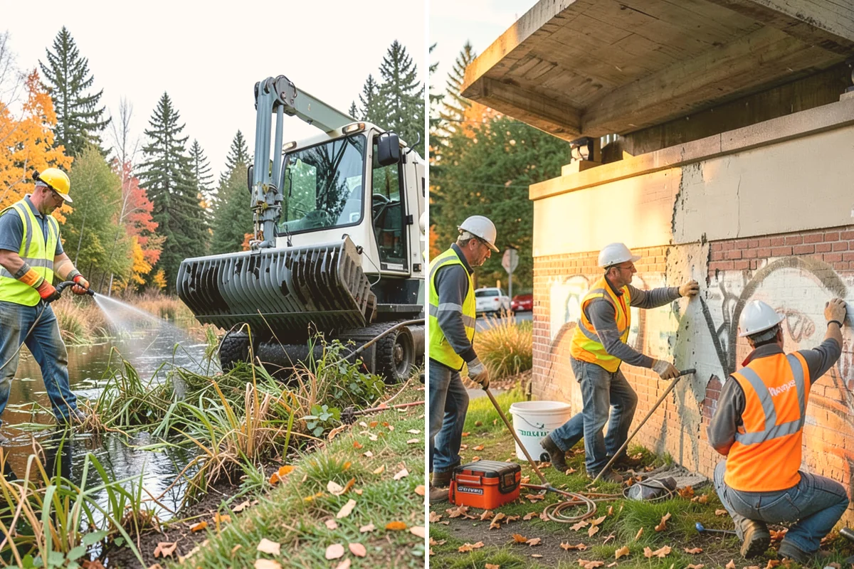 Concrete Demolition in Milton, King County, WA - Mark protected utilities and set the demolition limits