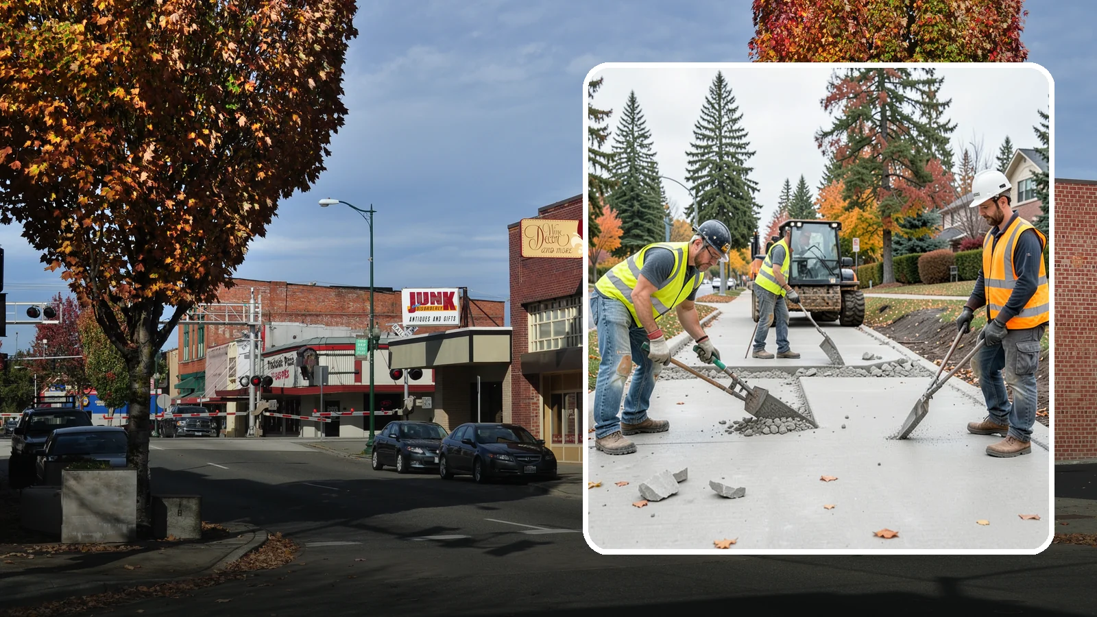 Concrete Demolition in Puyallup, Pierce County, WA - Selective concrete demolition and removal that clears the way for reconstruction and utility work.