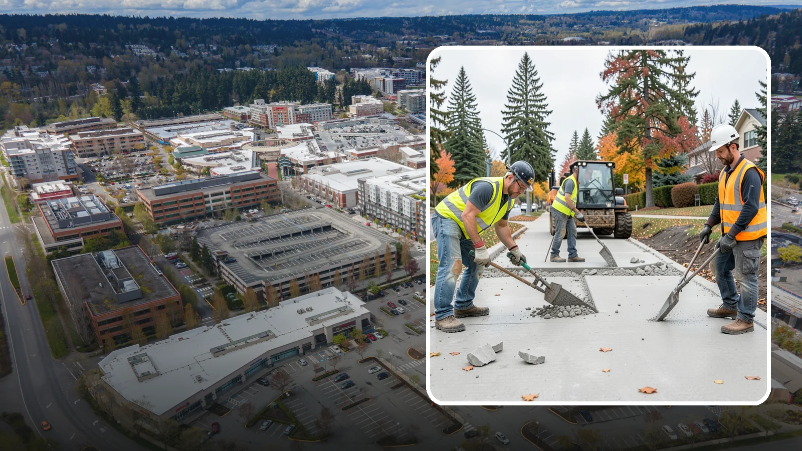 Concrete Demolition in Redmond, King County, WA - Selective concrete demolition and removal that clears the way for reconstruction and utility work.