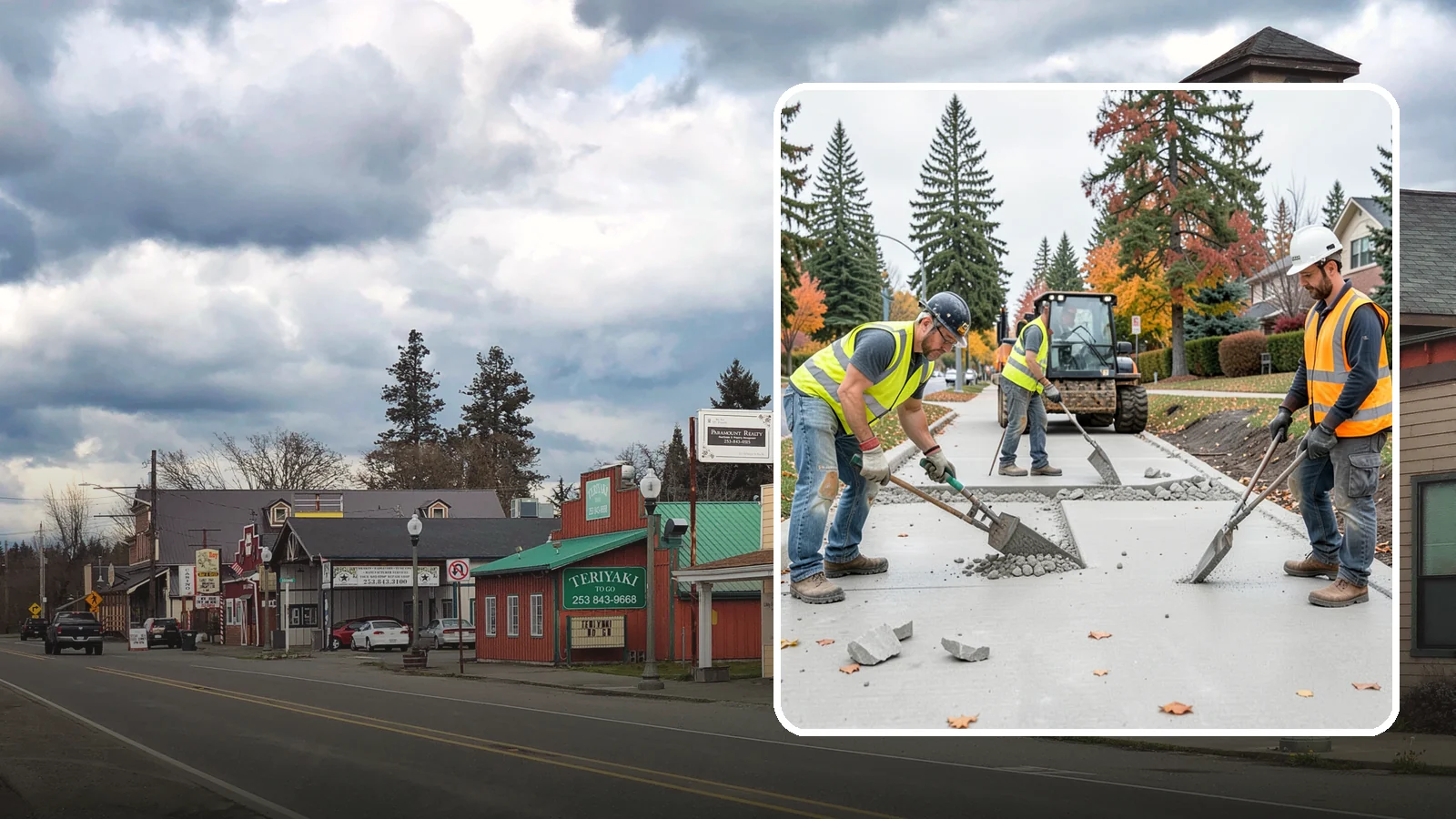 Concrete Demolition in Roy, Pierce County, WA - Selective concrete demolition and removal that clears the way for reconstruction and utility work.