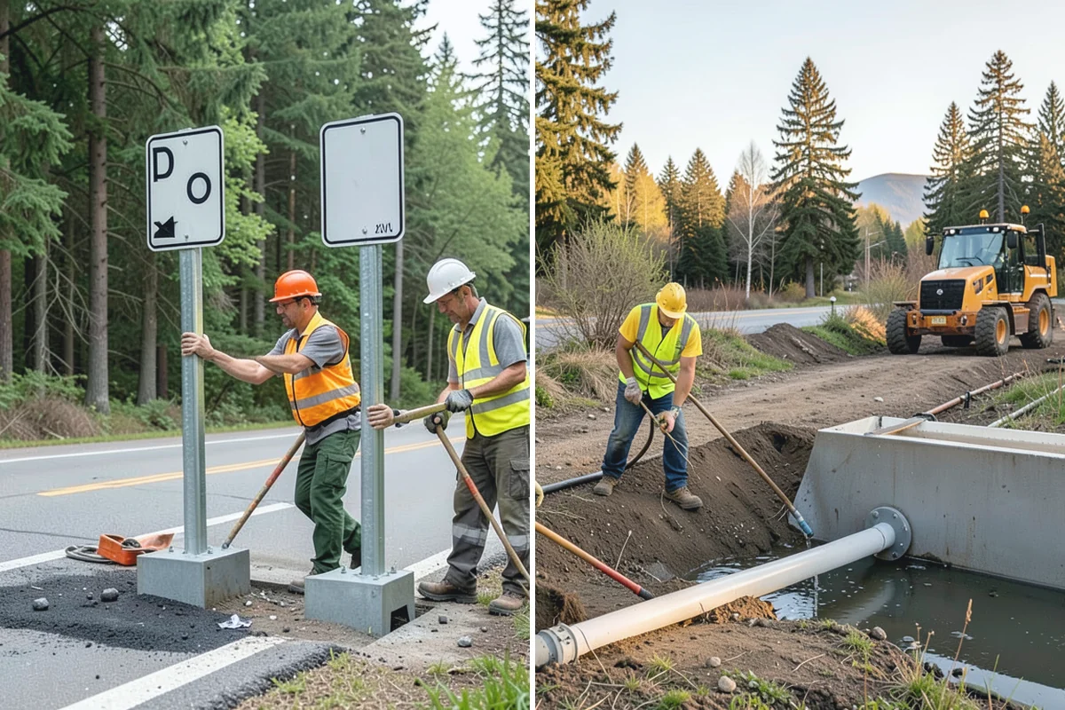 Concrete Demolition in Roy, Pierce County, WA - Mark protected utilities and set the demolition limits
