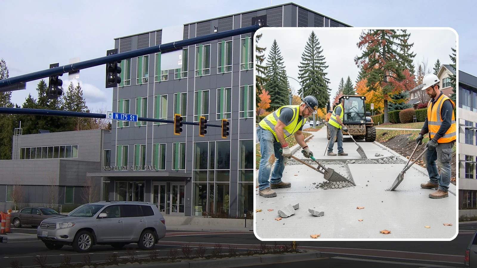 Concrete Demolition in Shoreline, King County, WA - Selective concrete demolition and removal that clears the way for reconstruction and utility work.
