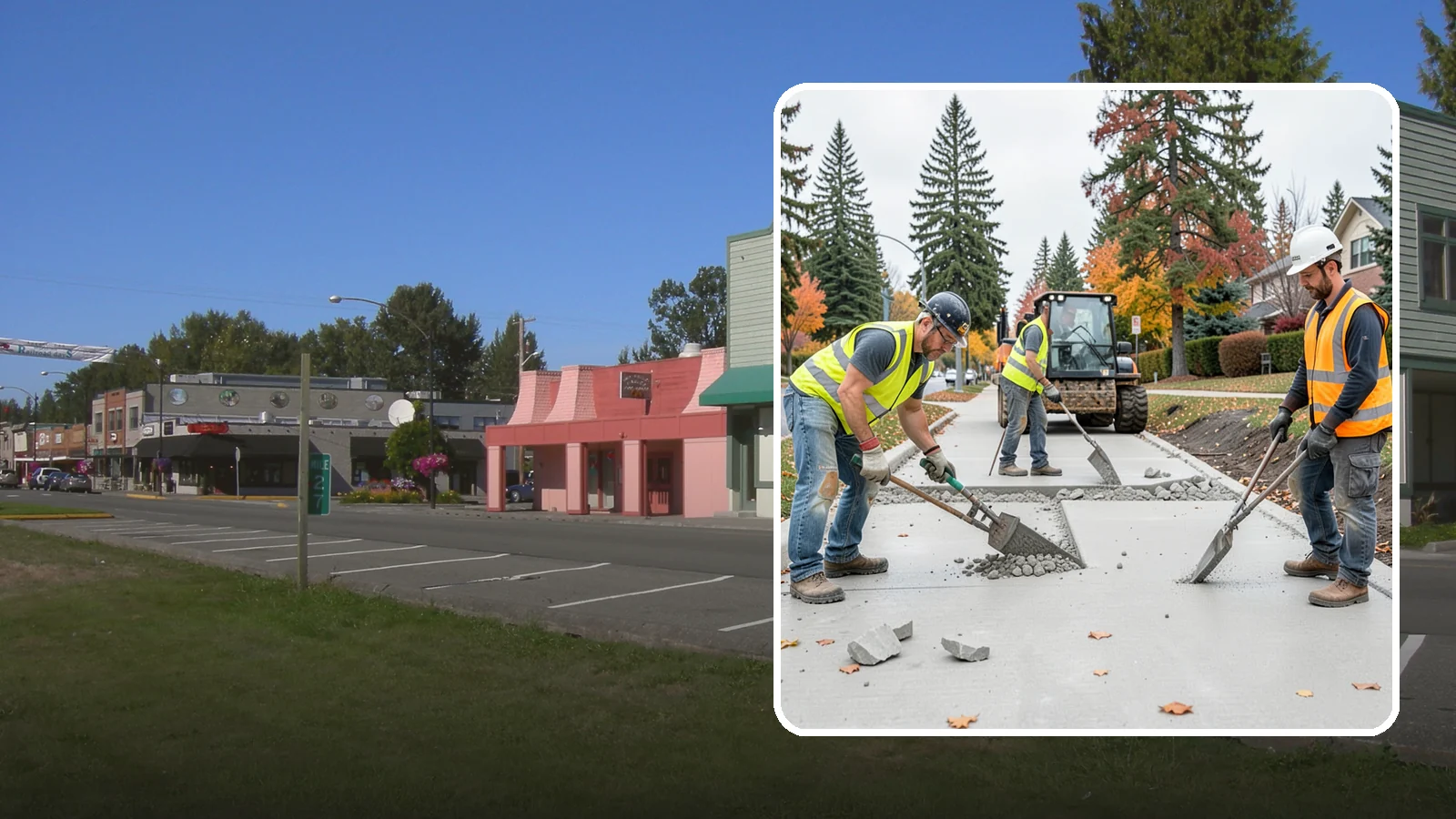 Concrete Demolition in Snoqualmie, King County, WA - Selective concrete demolition and removal that clears the way for reconstruction and utility work.