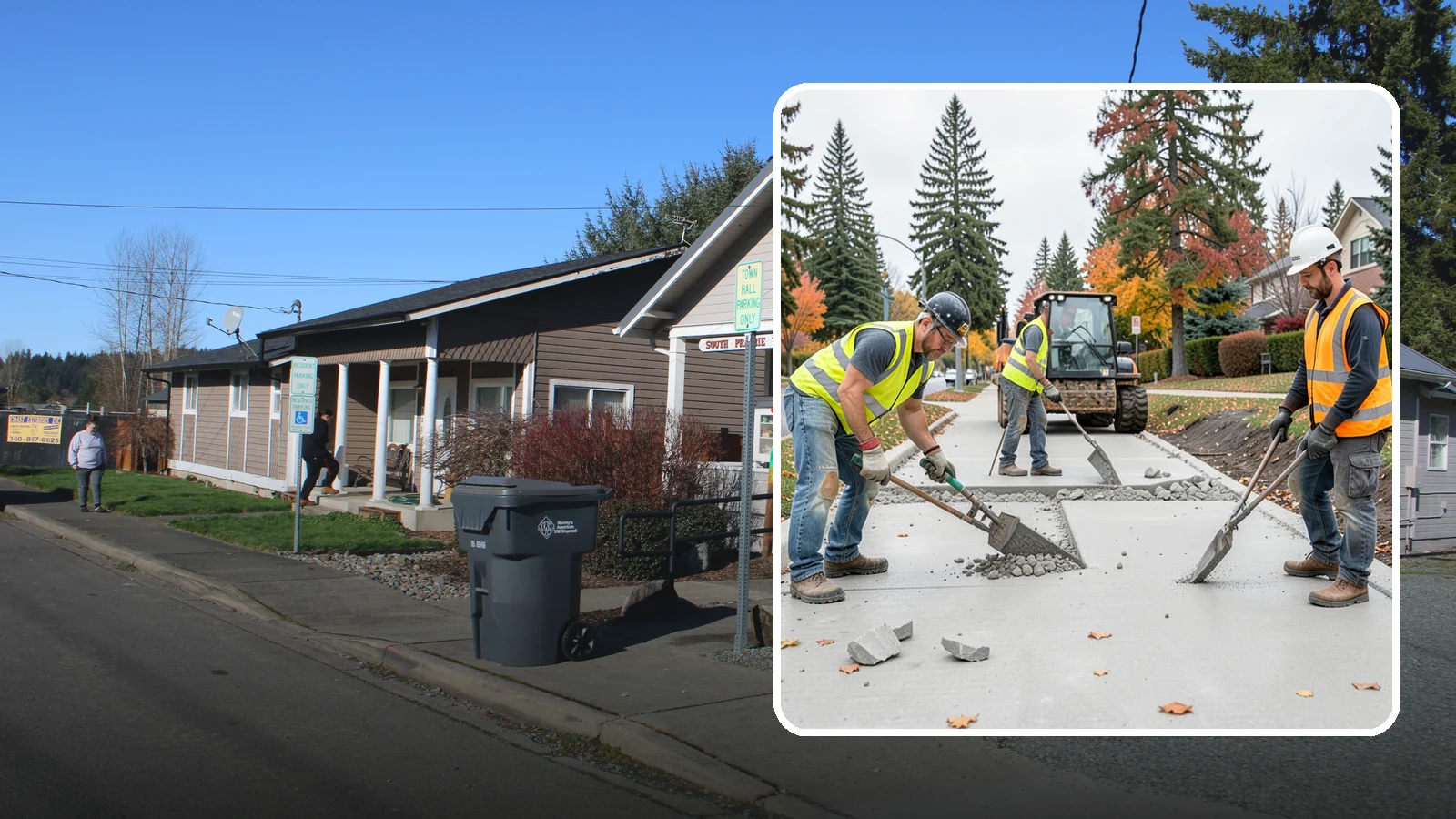 Concrete Demolition in South Prairie, Pierce County, WA - Selective concrete demolition and removal that clears the way for reconstruction and utility work.