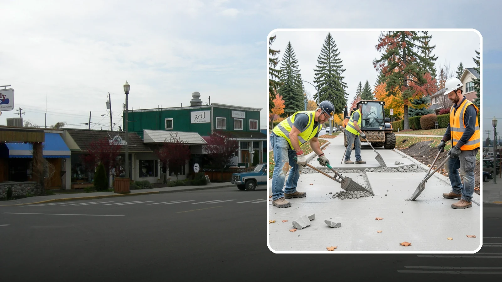 Concrete Demolition in Stanwood, Snohomish County, WA - Selective concrete demolition and removal that clears the way for reconstruction and utility work.