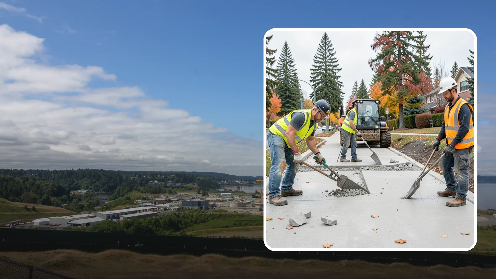 Concrete Demolition in University Place, Pierce County, WA - Selective concrete demolition and removal that clears the way for reconstruction and utility work.