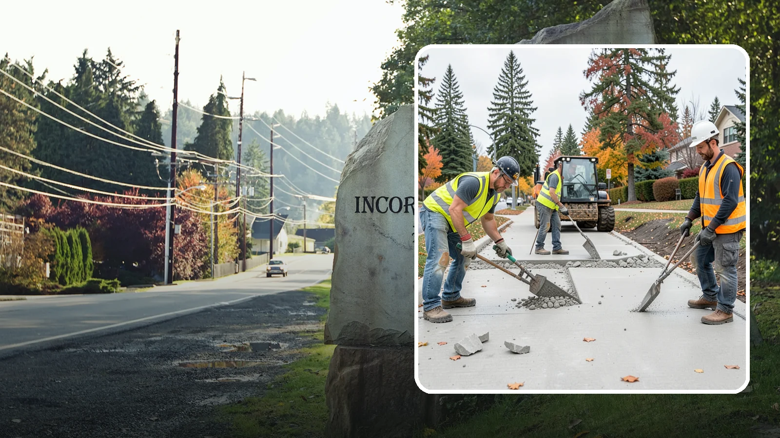 Concrete Demolition in Wilkeson, Pierce County, WA - Selective concrete demolition and removal that clears the way for reconstruction and utility work.