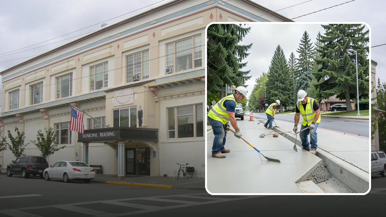 Concrete Flatwork in Anacortes, Skagit County, WA - Poured concrete flatwork for sidewalks, walkways, and public slabs across municipal facilities in Western Washington.