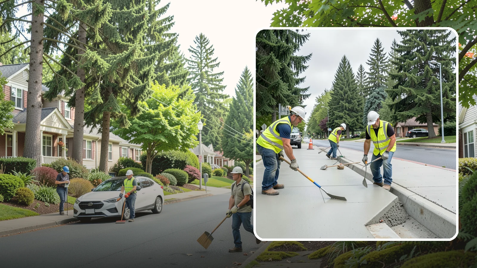 Concrete Flatwork in Beaux Arts Village, King County, WA - Poured concrete flatwork for sidewalks, walkways, and public slabs across municipal facilities in Western Washington.