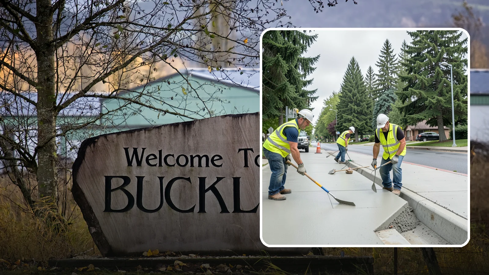 Concrete Flatwork in Buckley, Pierce County, WA - Poured concrete flatwork for sidewalks, walkways, and public slabs across municipal facilities in Western Washington.