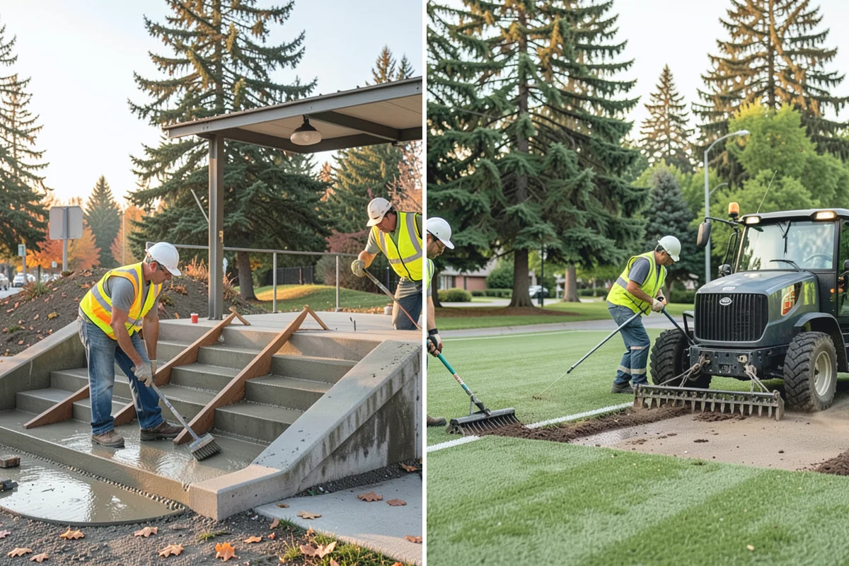 Concrete Flatwork in Buckley, Pierce County, WA - Review plan sheets and mark utilities before saw-cutting existing panels
