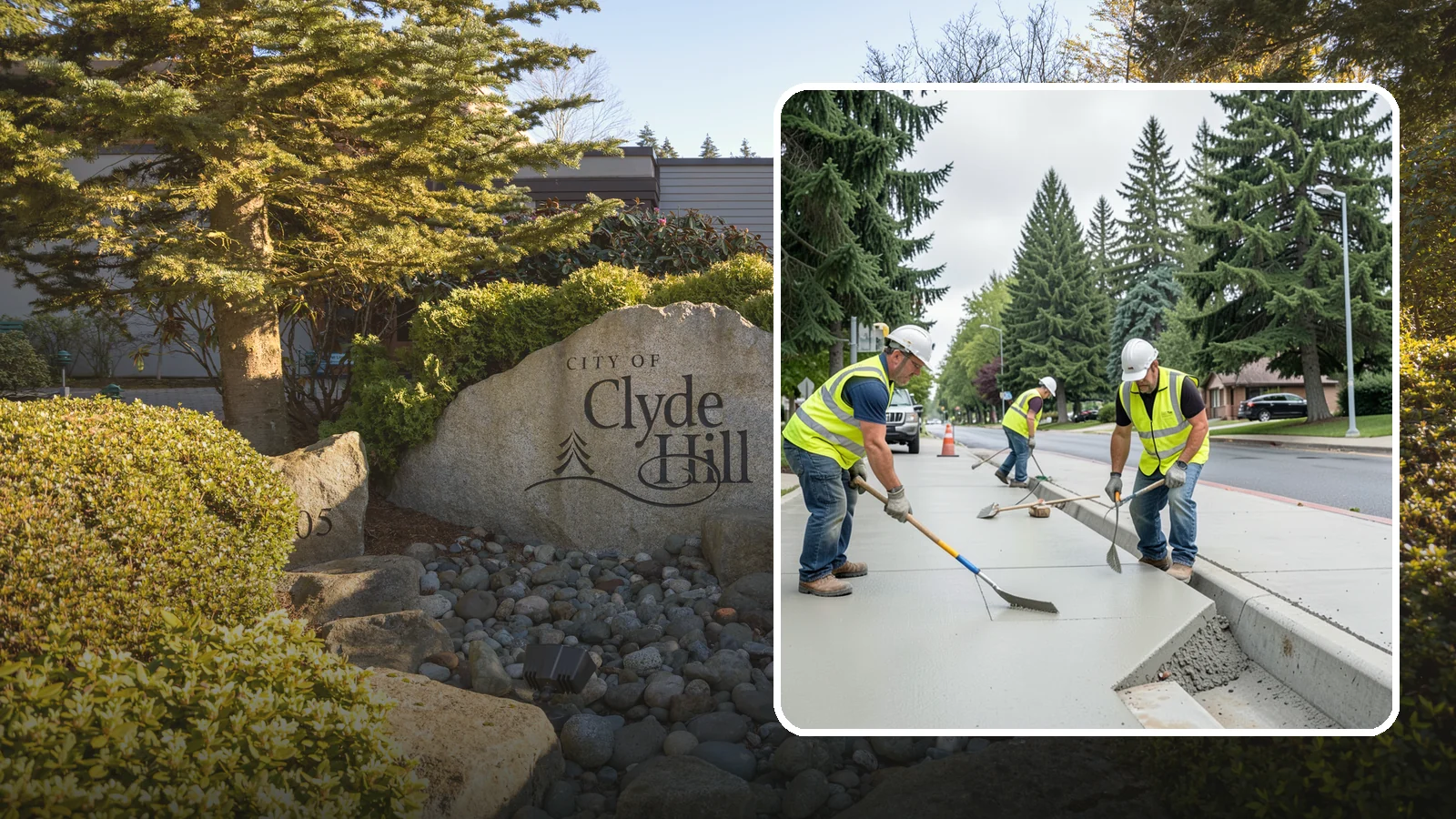 Concrete Flatwork in Clyde Hill, King County, WA - Poured concrete flatwork for sidewalks, walkways, and public slabs across municipal facilities in Western Washington.