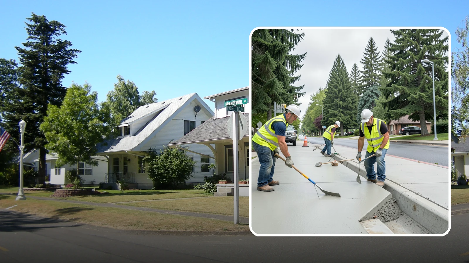 Concrete Flatwork in DuPont, Pierce County, WA - Poured concrete flatwork for sidewalks, walkways, and public slabs across municipal facilities in Western Washington.