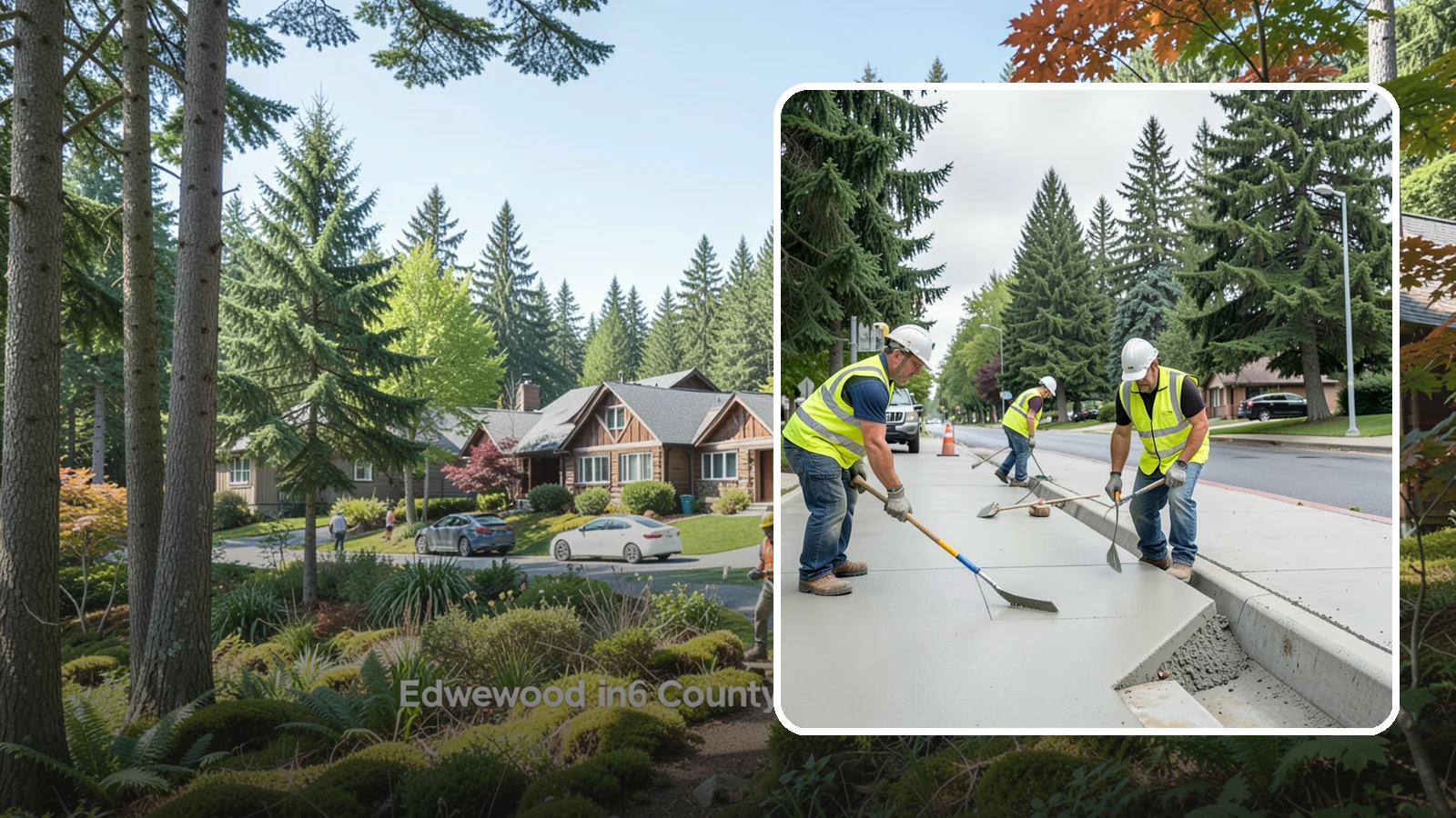 Concrete Flatwork in Edgewood, Pierce County, WA - Poured concrete flatwork for sidewalks, walkways, and public slabs across municipal facilities in Western Washington.