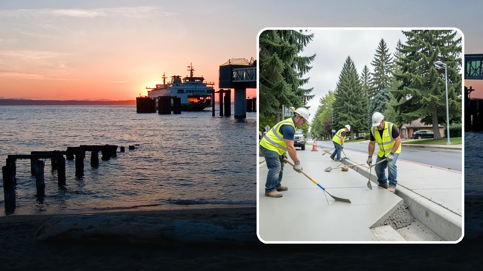 Concrete Flatwork in Edmonds, Snohomish County, WA - Poured concrete flatwork for sidewalks, walkways, and public slabs across municipal facilities in Western Washington.