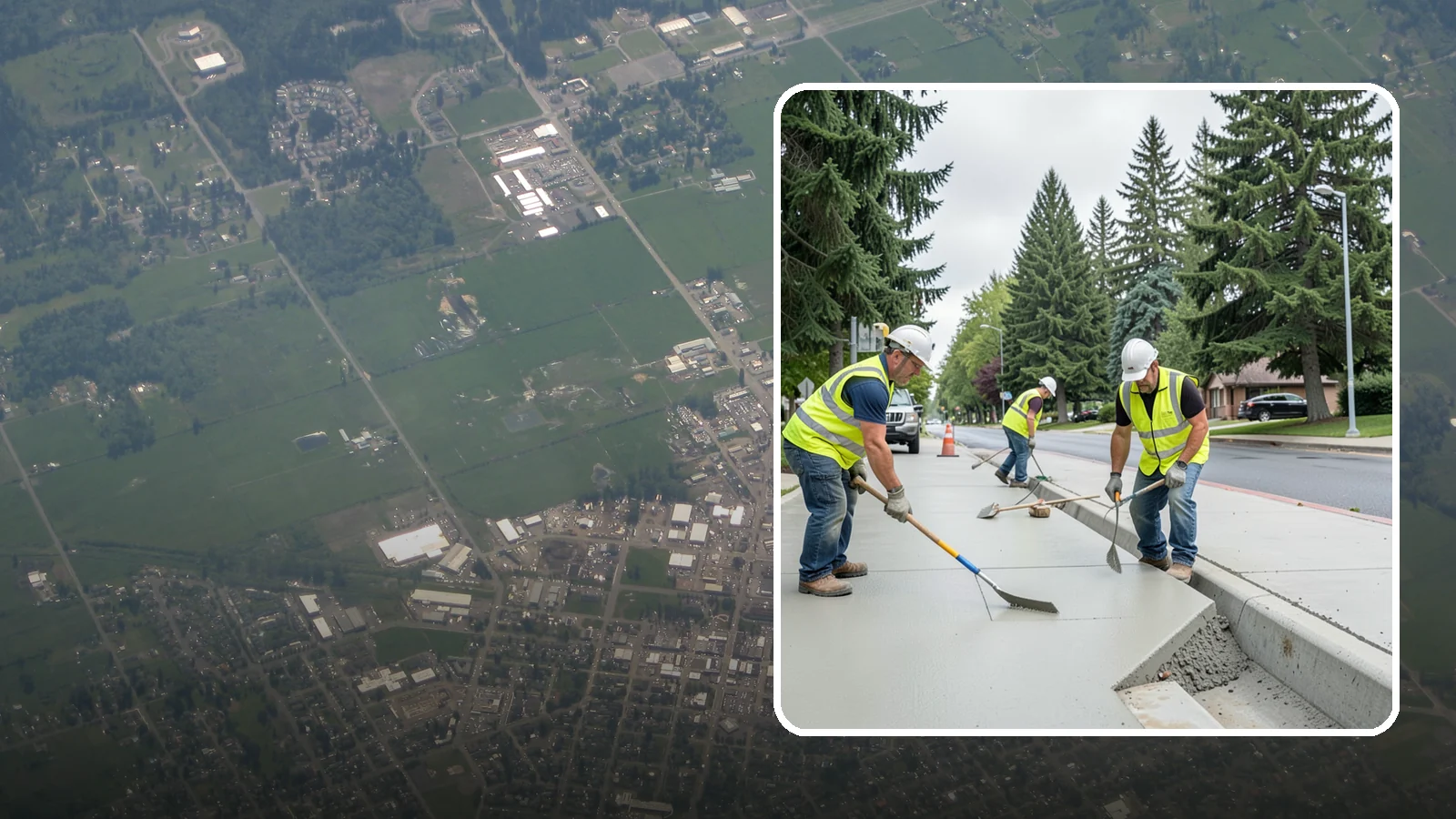 Concrete Flatwork in Enumclaw, King County, WA - Poured concrete flatwork for sidewalks, walkways, and public slabs across municipal facilities in Western Washington.