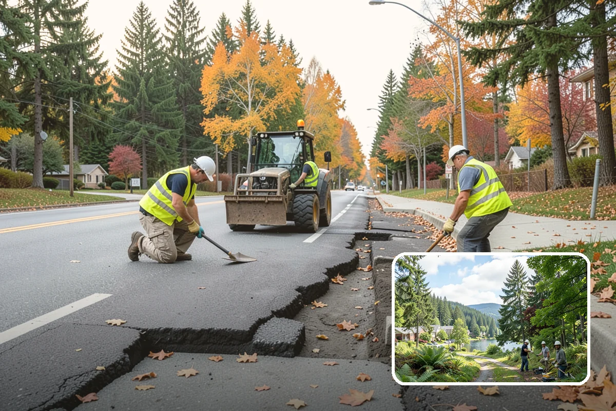 Concrete Flatwork in Lake Forest Park, King County, WA - Conforms to municipal standard details and ADA slope tolerances