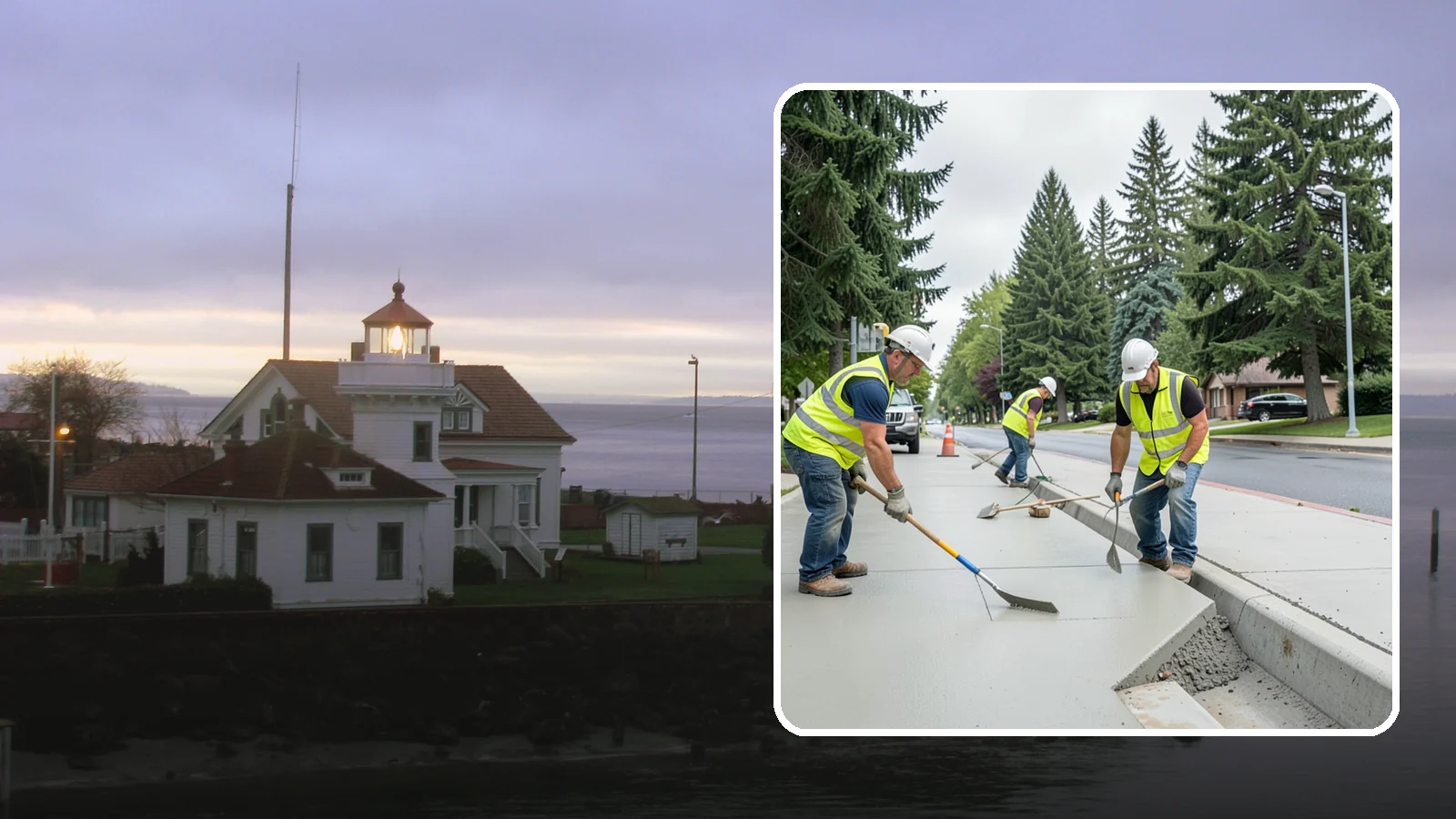 Concrete Flatwork in Mukilteo, Snohomish County, WA - Poured concrete flatwork for sidewalks, walkways, and public slabs across municipal facilities in Western Washington.