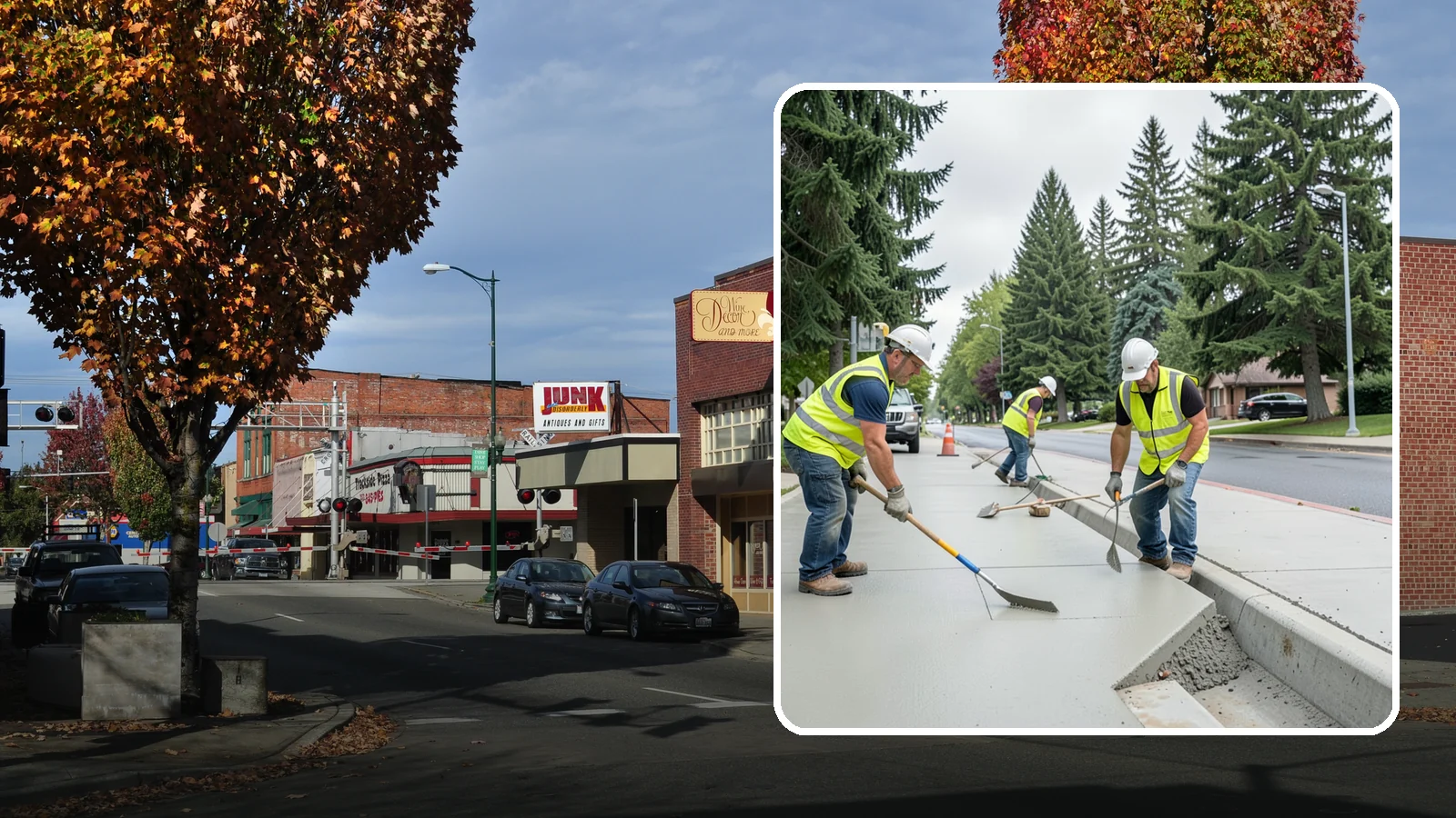 Concrete Flatwork in Puyallup, Pierce County, WA - Poured concrete flatwork for sidewalks, walkways, and public slabs across municipal facilities in Western Washington.