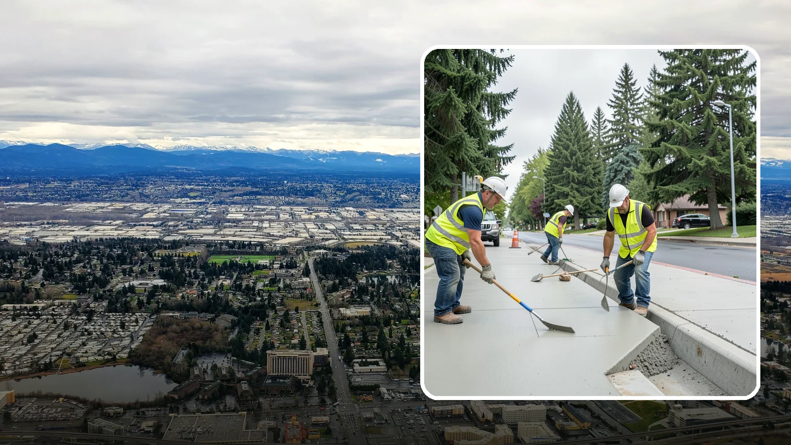 Concrete Flatwork in SeaTac, King County, WA - Poured concrete flatwork for sidewalks, walkways, and public slabs across municipal facilities in Western Washington.