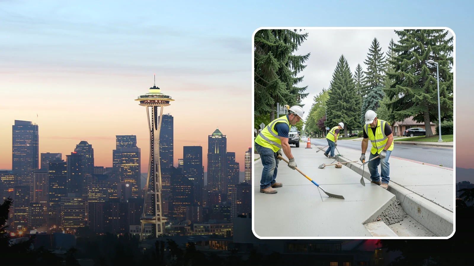 Concrete Flatwork in Seattle, King County, WA - Poured concrete flatwork for sidewalks, walkways, and public slabs across municipal facilities in Western Washington.