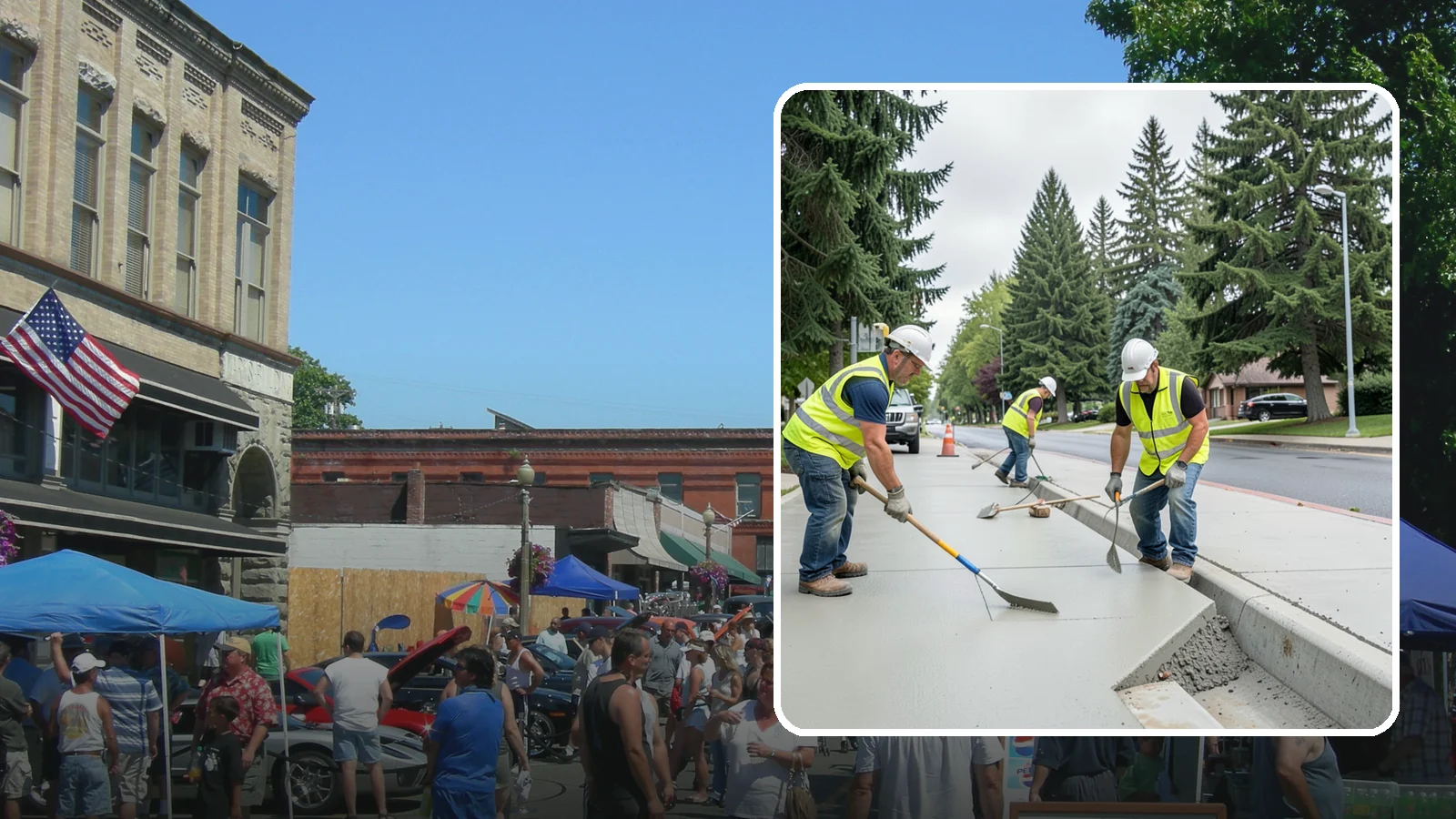 Concrete Flatwork in Snohomish, Snohomish County, WA - Poured concrete flatwork for sidewalks, walkways, and public slabs across municipal facilities in Western Washington.