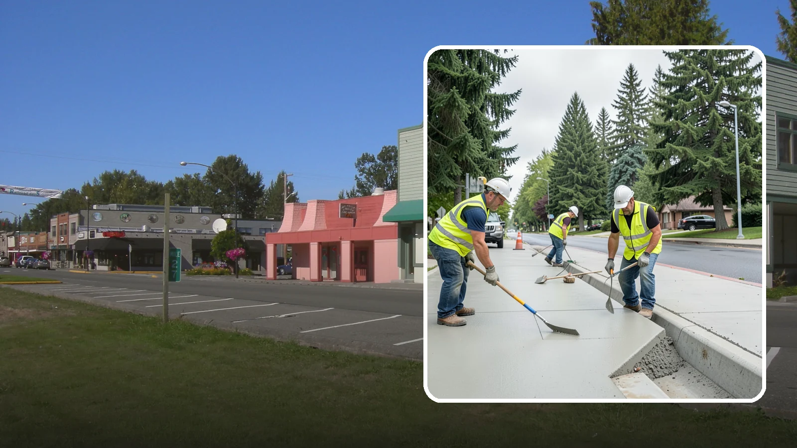 Concrete Flatwork in Snoqualmie, King County, WA - Poured concrete flatwork for sidewalks, walkways, and public slabs across municipal facilities in Western Washington.