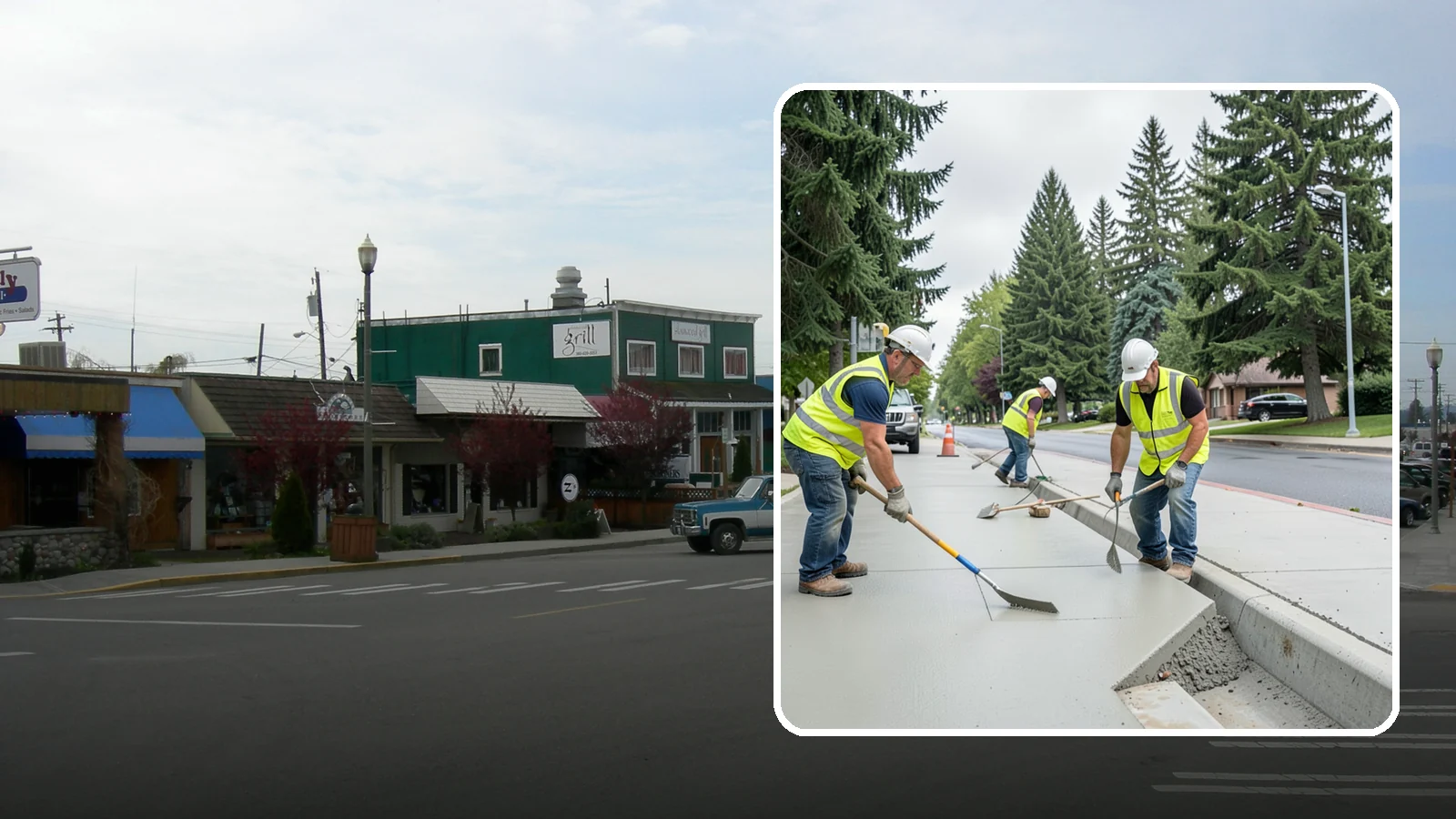 Concrete Flatwork in Stanwood, Snohomish County, WA - Poured concrete flatwork for sidewalks, walkways, and public slabs across municipal facilities in Western Washington.